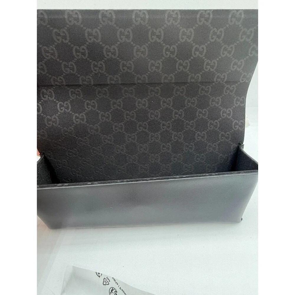 Gucci Eyeglasses Sunglasses Case Box w/ Cloth Authentic Black EUC Set New